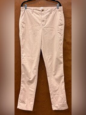 GAP BLUSH PINK GIRLFRIEND CHINO PANTS COTTON BLEND W/STRETCH MID-RISE SZ 10 TALL